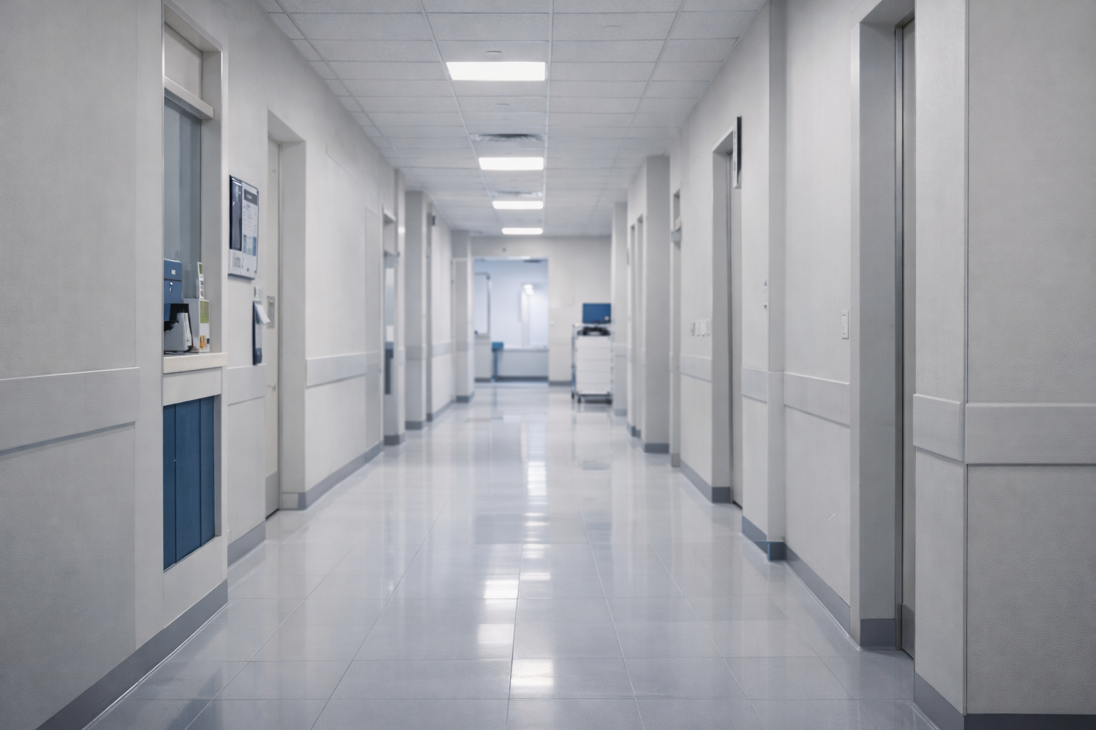 Hospital corridor with clean design
